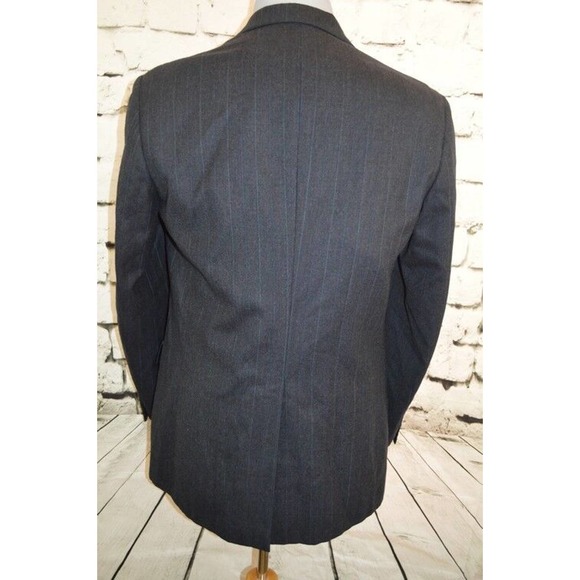 Chaps Ralph Lauren Gray Striped 2 Btn Wool Sport Coat Blazer Jacket 42 Regular - Picture 7 of 12
